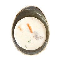 Tailando kokosinė sriuba su tigrinėmis krevetėmis ir pievagrybiais